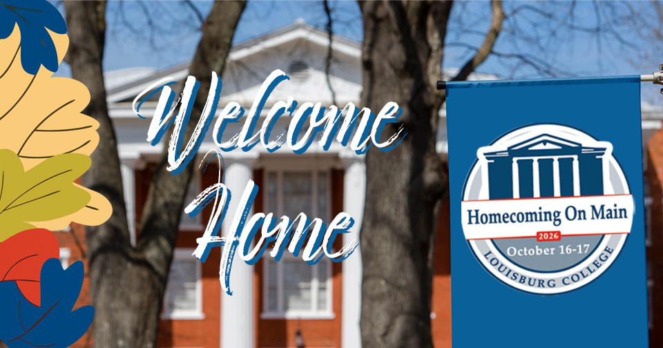 Header graphic for the 2026 Homecoming celebration with leaves and an image of main