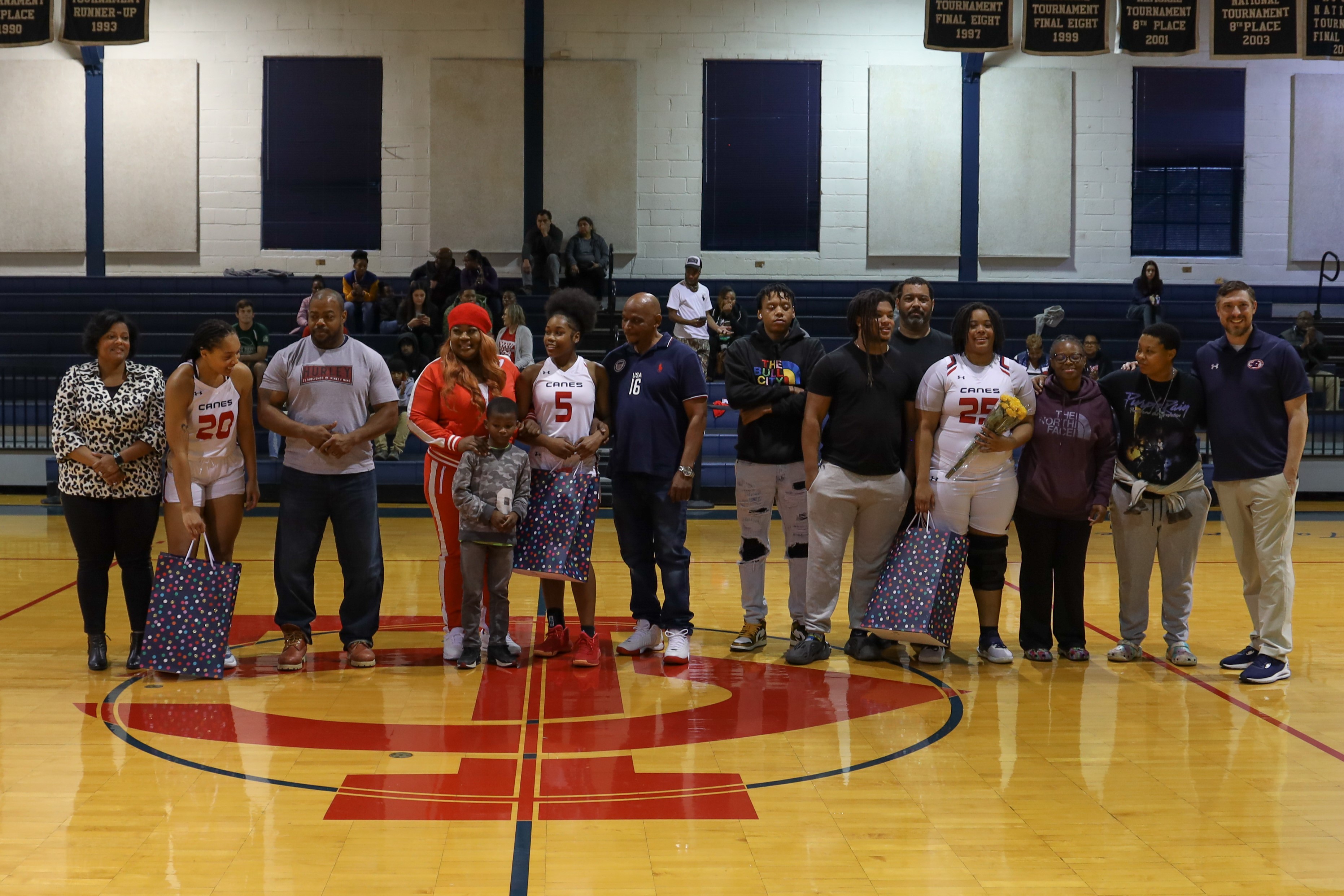 Women's Basketball sophomores with friends and family.