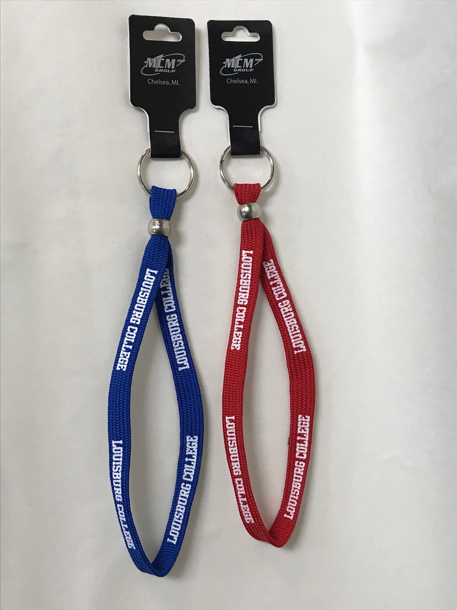 red and blue keychain lanyards