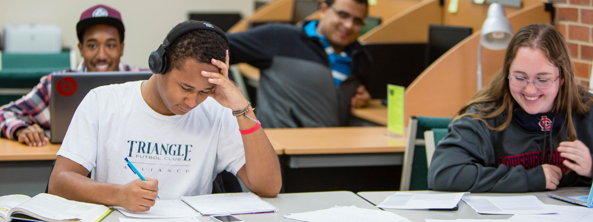 students studying